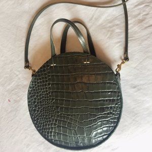 Clare V. Embossed Petite Alistair Circle Bag